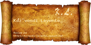 Kövesdi Levente névjegykártya