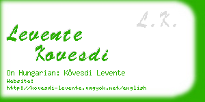 levente kovesdi business card
