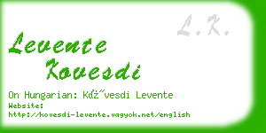 levente kovesdi business card